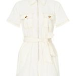 Peter Som  Collective Zipper White Denim Romper SZ 6 Photo 2