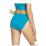 Robin Piccone Women's XS Blue High-Waist Bikini Bottoms Adjustable Ties Photo 1