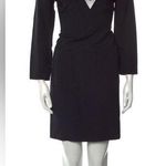 Adolfo Vintage 70s 80s Black Shift Dress with Removable or Adjustable Dickey szL Photo 0