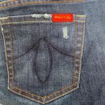 Level 99 flared leg darker denim jeans with rhinestone belt loops. Size 28 Photo 13