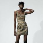 ZARA Mod 60's Mini Jumper Dress w Pockets Size Small S Blue Photo 5