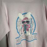 Jerzees size large 80s pink and white bunny ski crewneck sweatshirt Photo 2