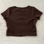 Princess Polly  Classic Crop Tee Brown Size 4 Ribbed Photo 9
