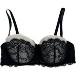 Dreamwear Lace Bra Plus Size 42C Black White Underwire Coquette Romantic Sexy Photo 0