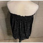 Free People Black Burnout Velvet Off Shoulder Smocked Long Sleeve Top M Photo 3