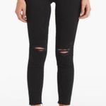 MOTHER Denim The Looker Ankle Fray Skinny Jeans in Guilty As Sin Black Photo 0