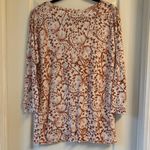 J.Jill  Cream and Brown Patterned Long Sleeve Knit Top Photo 3