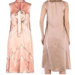 Burberry Antique Taupe Pink 100% Silk Tie-neck Midi Dress NWOT Photo 5
