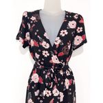 Candie's Junior's Black W/ Pink Floral Design Hi-low Shorts Romper Dress Size M Photo 1