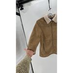 Shaver Lake Faux Suede Sherpa Lined Jacket size xl Front Zip Tan Exposed Seams Photo 5