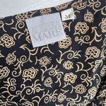 ANDREA MARE Womens Maxi Dress Sz M Black/Gold Floral 4 Pockets Black Size M Photo 2