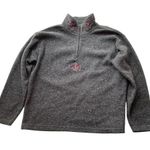 Victoria's Secret VS Victoria Secret Country 1/4 Zip Fleece Pullover Gray Small Floral Vintage Y2K Photo 6