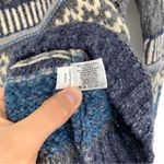 Orvis Fair Isle Chunky Knit Cowl Neck Sweater Grey Blue Cream S Photo 5
