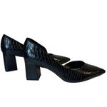 BCBGeneration  Sheilah Pump Pointed Toe Half D’orsay Block Heel Black Snake Sz 8 Photo 7