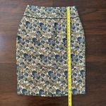 Magaschoni Collection blue gold & cream floral pencil skirt size 8 Photo 7