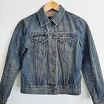 Gap Vintage Womens Denim Jean Jacket Dark Dirty Wash Fall 2002 Preppy Size S Y2K Photo 1