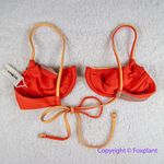 New! Set! Zulu & Zephyr Free People Tie Curve‎ Brief Bikini, size 2 Red Photo 6
