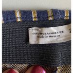 ZARA Striped Pencil Skirt Navy Blue Gold Womens Size Medium Stretch Business Photo 4