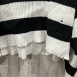 ZARA Striped Cropped Distressed Boxy Oversized Sweater Photo 1