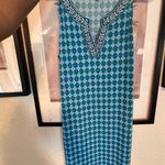 Blue Patterned Sleeveless Dress Size M Photo 1