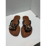 Mystique Boutique Mystique Beaded & Sequin Flower Thong Sandals Plum Women's Size 7 Photo 2