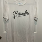 Bella Canvas Women Blonde Band‎ Tee Large T-Shirt Top White Concert 80s Y2K Photo 0