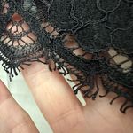 Sandro Lace Floral Sheer Black Top Size 3 / US Size 8 Photo 2