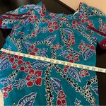 Hilo Hattie Hawaiian midi/maxi dress, turquoise and red, tropical print sz 14 Blue Photo 9