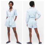 J.Crew Size 14 Foundry Chino Shorts Overalls Light Sky Blue Belted Relaxed Fit Photo 4