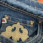 Moto Blues Embellished Jeans Size 14 Dark Wash Denim Studded Pockets Y2K Blue Photo 2