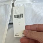 Anthropologie NWT  long seamed sleeve mock neck rounded shoulder white blouse S Photo 4