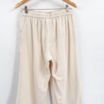 Anthropologie Linen Cropped Wide Leg High Waisted Tan Drawstring Waist Pants Lightweight Photo 2