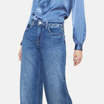 L'Agence  Alicent High Waist Wide Leg Jeans in Wilcox Blue Relaxed US 24 NWT Photo 0