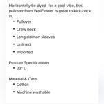 Wallflowers juniors sz medium french terry tie dye pullover crewneck dolman slvs White Photo 8