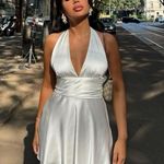 ZARA  halter dress satin effect bow back tied wedding party coctail shower Photo 0