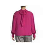 Worthington  XS Fuchsia Pink Womans Dress Tie Back Blouse Top Photo 1