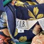 Sunny Leigh Vintage VTG SLB  100% Silk Navy Floral Flower Top Blouse Shirt Medium Photo 4