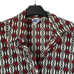 Vintage 70s Knit Editions Ship’n Shore Chain Green Red Button Down Shirt large Photo 1