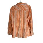 Wrangler  Orange Stripe Geometric Print Button Down Shirt Top Womens XXL Photo 5