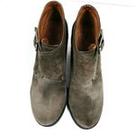 Lucky Brand  Mickie Grey Suede Heeled Buckle Booties Photo 4