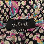 Tolani  Wide Leg Silk Floral Printed Drawstring Pants Size XS Photo 3