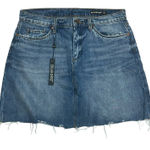 BLANK NYC  | Women's Blue Medium Wash Cotton‎ Denim Mini Skirt Size 30 Distressed Photo 0