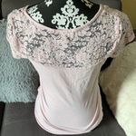 AMBIANCE MATERNITY Pink with Floral Lace TShirt L Size undefined Photo 2