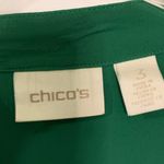 Chico's  Green Blouse with Pleated Sleeves Photo 3
