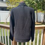 Eileen Fisher Women’s Black Stretch Tencel Cotton Waffle 2-Button Jacket Size S Photo 3