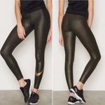 Nike NWT,  Women's Pro Dri-Fit Sparkle Black Gold Leggings Full Length, Sz S Photo 1