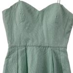 ERIN FETHERSTON LIGHT GREEN BROCADE COTTON STRAPLESS LINED DRESS 6 Photo 8