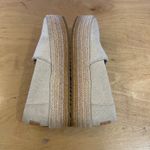 Toms Valencia Espadrille Platform Slip On Shoes Natural Linen Woven Glitter Sz 7 Photo 5