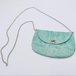 l*space Aqua Teal Blue Dye Silver Chain Crossbody Festival Bag Purse Photo 1