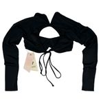 We Are HAH Keep It Up Top Rash Guard Cropped Open Back Underwire Black Size XS Photo 3